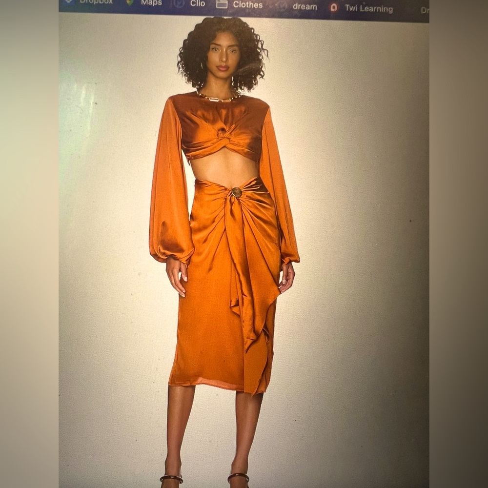 Two Piece, Burnt Orange, Skirt Set. Never Worn.